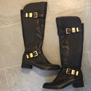 Vince Camuto Black Quilted Riding Boot Size 9